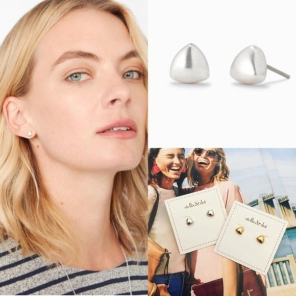 :: Stella & Dot SILVER Zariah Studs - Picture 4 of 5